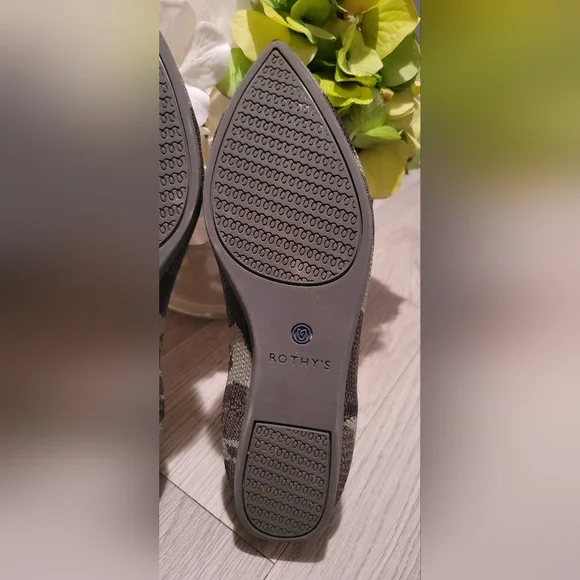 Rothy's The Point Olive Camo Flats, Purple & Pink Insoles, Women's US 6 EU 36 - Picture 15 of 16